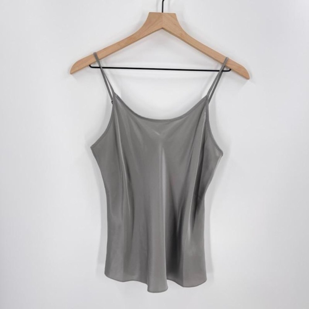 Talbots 100% Silk Gray Silver Camisole Tank Size XS Petite